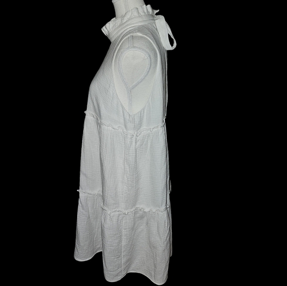 Tuckernuck Pomander Place Morgan White Ruffle Tiered Dress Cotton Lined Sz XL - Picture 5 of 15